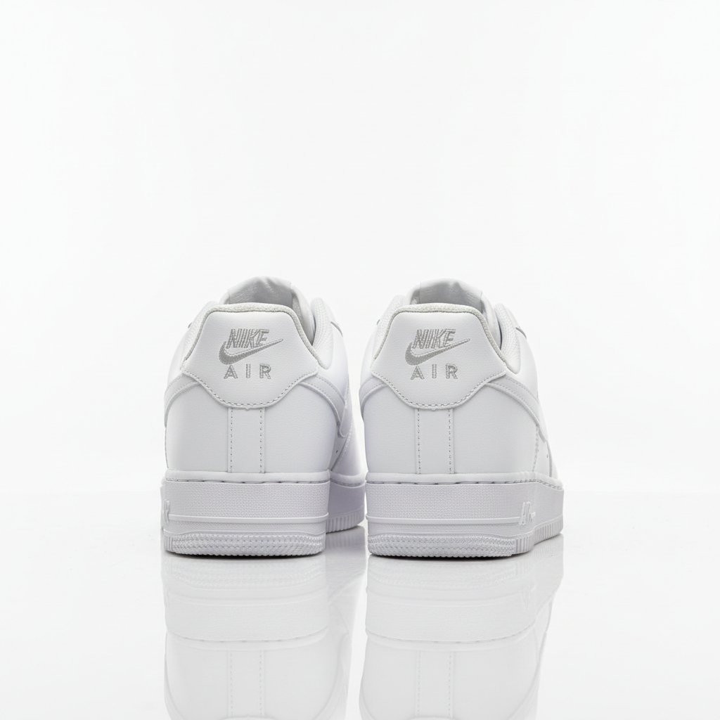 Nike Air Force 1 white sneaker back view