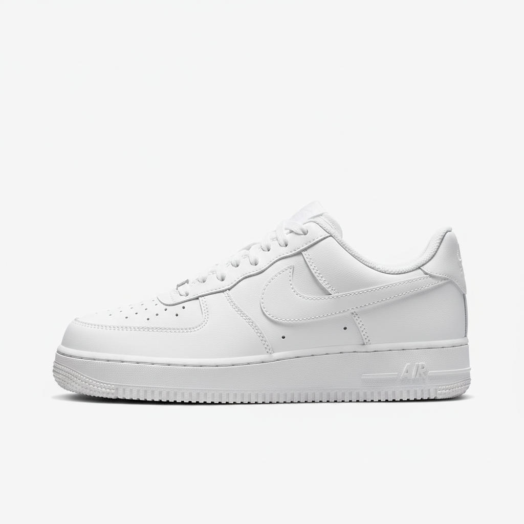 Nike Air Force 1 white sneaker side profile view